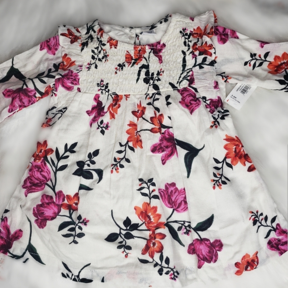 Old Navy Off White Floral Baby Dress